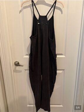 Free People Black Draped Racerback Jumpsuit washer black size Xs/S